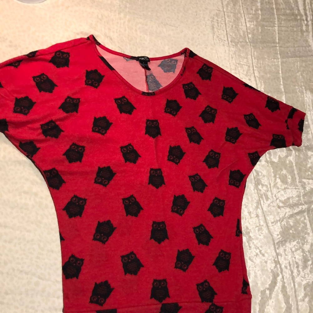 Red sweater with black owls 🦉